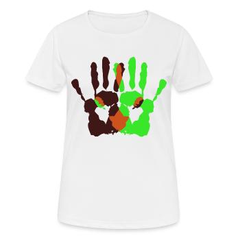 Hands - Women's Breathable T-Shirt - white - Front - AI Model Female 172 dark (172cm)