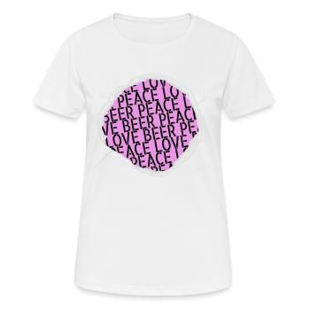 Global Peace Brewery Humour Happy Sorority Liqueur - T-shirt respirant Femme - blanc - Devant - AI Model Female 172 dark (172cm)
