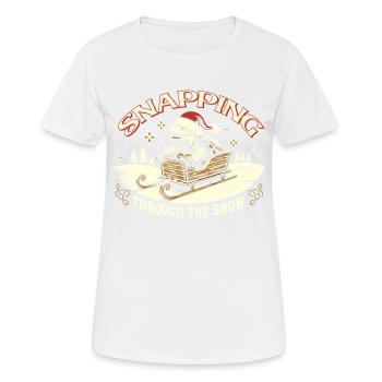 Snapping Turtle Santa Christmas - Women's Breathable T-Shirt - white - Front - AI Model Female 172 dark (172cm)