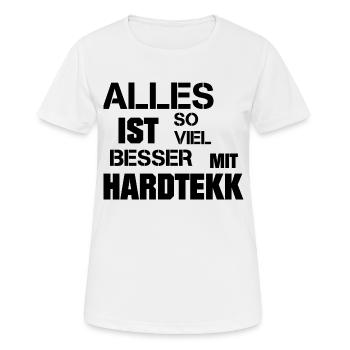 Hardtekk - Merch - Tekk - Geschenk - Frauen T-Shirt atmungsaktiv - Weiß - Vorne - AI Model Female 172 dark (172cm)