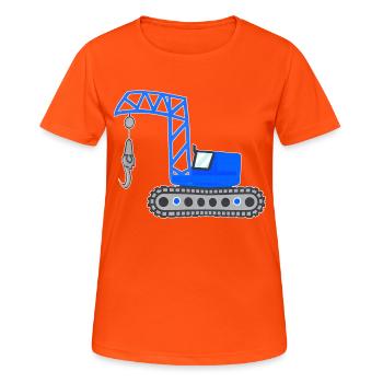 Blauer Kran - Frauen T-Shirt atmungsaktiv - Neonorange - Vorne - AI Model Female 172 dark (172cm)