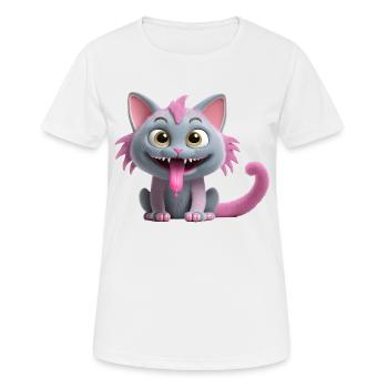 Chat monstre effrayant et mignon - T-shirt respirant Femme - blanc - Devant - AI Model Female 172 dark (172cm)