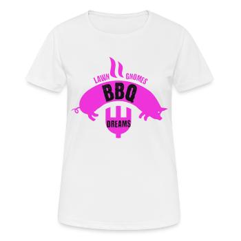 Gnomes Grill BBQ Pelouse Arrière-cour Grillades Nourriture Amour - T-shirt respirant Femme - blanc - Devant - AI Model Female 172 dark (172cm)