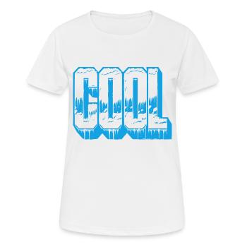 Das WORT "COOL" - Frauen T-Shirt atmungsaktiv - Weiß - Vorne - AI Model Female 172 dark (172cm)