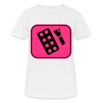 Make Up Kosmetik Icon - Frauen T-Shirt atmungsaktiv - Weiß - Vorne - AI Model Female 172 dark (172cm)