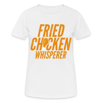 Fried Chicken Whisperer Fry Fast Food - Frauen T-Shirt atmungsaktiv - Weiß - Vorne - AI Model Female 172 dark (172cm)