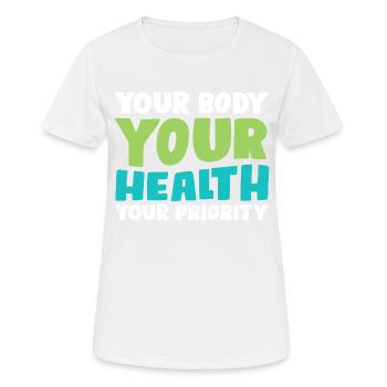 Your Body - Women's Breathable T-Shirt - white - Front - AI Model Female 172 dark (172cm)