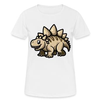 Dinosaur Stegosaurus Comic - Women's Breathable T-Shirt - white - Front - AI Model Female 172 dark (172cm)