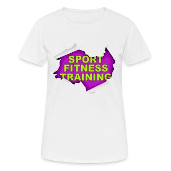 SPORT FITNESS TRAINING - T-shirt respirant Femme - blanc - Devant - AI Model Female 172 dark (172cm)