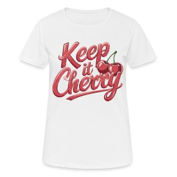 Keep It Cherry Cherries pour un fan de cerise - T-shirt respirant Femme - blanc - Devant - AI Model Female 172 dark (172cm)