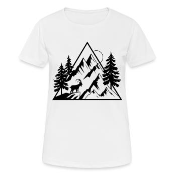 Alpen Berge Steinbock - Frauen T-Shirt atmungsaktiv - Weiß - Vorne - AI Model Female 172 dark (172cm)