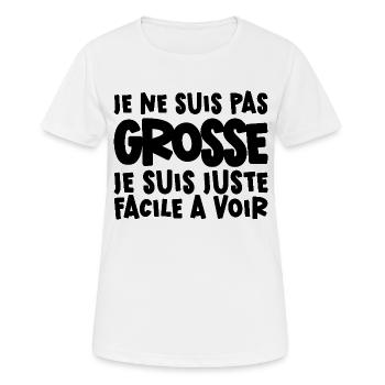 Je Ne Suis Pas Grosse Femme Ventre Humour Bide - T-shirt respirant Femme - blanc - Devant - AI Model Female 172 dark (172cm)