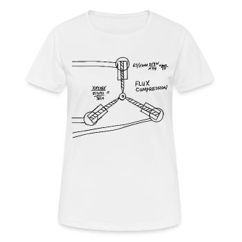 Flussmittel-Kompression - Frauen T-Shirt atmungsaktiv - Weiß - Vorne - AI Model Female 172 dark (172cm)