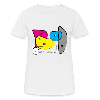 Poignées d’escalade de bloc couleur 3 - T-shirt respirant Femme - blanc - Devant - AI Model Female 172 dark (172cm)