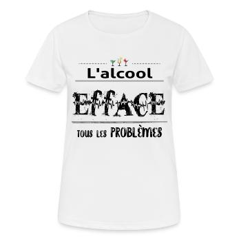 l'alcool efface tous les problemes - T-shirt respirant Femme - blanc - Devant - AI Model Female 172 dark (172cm)