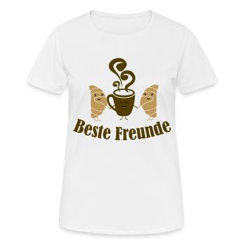 croissant kaffee - Frauen T-Shirt atmungsaktiv - Weiß - Vorne - AI Model Female 172 dark (172cm)