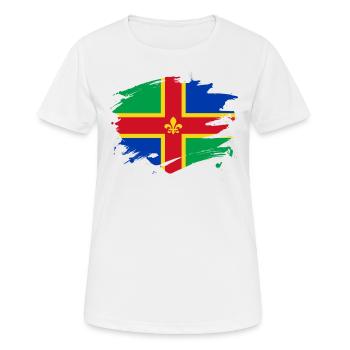 Lincolnshire Flag Paint Splatter Design - Women's Breathable T-Shirt - white - Front - AI Model Female 172 dark (172cm)