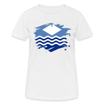 Isle of Wight Flag Paint Splatter Design - Women's Breathable T-Shirt - white - Front - AI Model Female 172 dark (172cm)