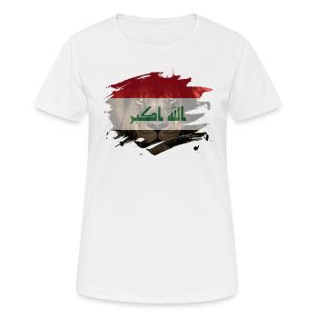 Iraq Flag & African Lion Picture - Women's Breathable T-Shirt - white - Front - AI Model Female 172 dark (172cm)