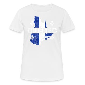 Quebec Map Shape and Flag - Women's Breathable T-Shirt - white - Front - AI Model Female 172 dark (172cm)