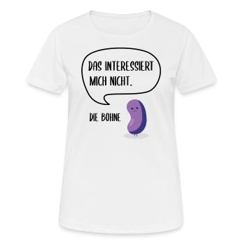 Das interessiert mich nicht. - Die Bohne - Frauen T-Shirt atmungsaktiv - Weiß - Vorne - AI Model Female 172 dark (172cm)
