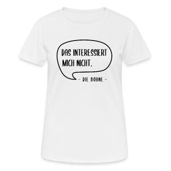 Das interessiert mich nicht. - Die Bohne - Frauen T-Shirt atmungsaktiv - Weiß - Vorne - AI Model Female 172 dark (172cm)