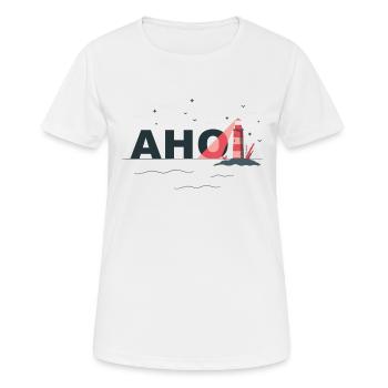 Ahoi mit Leuchtturm - Frauen T-Shirt atmungsaktiv - Weiß - Vorne - AI Model Female 172 dark (172cm)