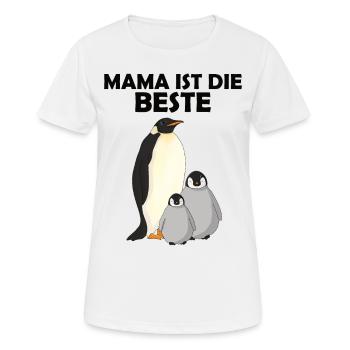 Pinguin Mama ist die Beste Muttertag - Frauen T-Shirt atmungsaktiv - Weiß - Vorne - AI Model Female 172 dark (172cm)