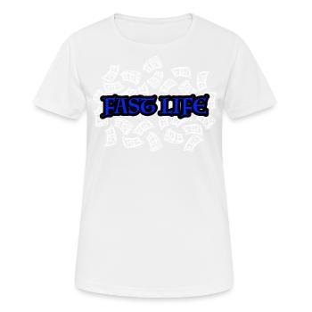 Fast Life - Frauen T-Shirt atmungsaktiv - Weiß - Vorne - AI Model Female 172 dark (172cm)