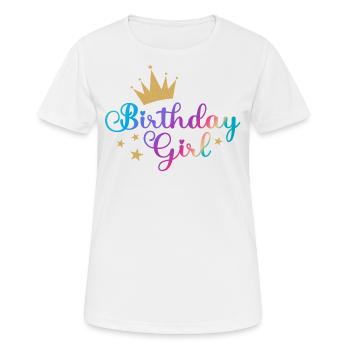 fille d’anniversaire - T-shirt respirant Femme - blanc - Devant - AI Model Female 172 dark (172cm)