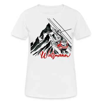 Téléphérique Watzmann Mountain Romance Panorama - T-shirt respirant Femme - blanc - Devant - AI Model Female 172 dark (172cm)