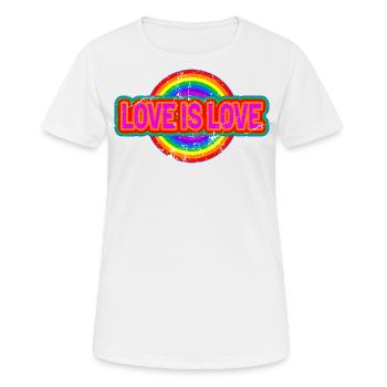 love is love pride equality love - Women's Breathable T-Shirt - white - Front - AI Model Female 172 dark (172cm)