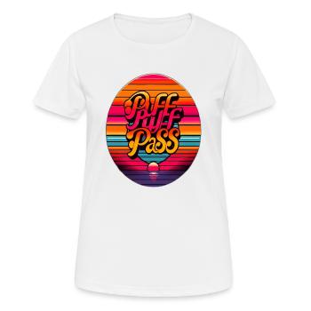 Puff Puff Pass, Weed Ganja kiffen für weed smoker - Frauen T-Shirt atmungsaktiv - Weiß - Vorne - AI Model Female 172 dark (172cm)