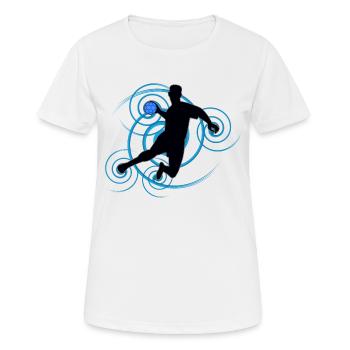 conception de Handball (vertèbres) 01 - T-shirt respirant Femme - blanc - Devant - AI Model Female 172 dark (172cm)