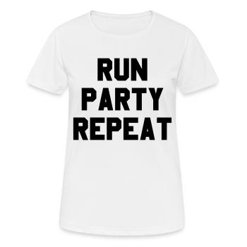 Run Party Répéter - T-shirt respirant Femme - blanc - Devant - AI Model Female 172 dark (172cm)