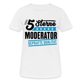 5Sterne Moderator - Frauen T-Shirt atmungsaktiv - Weiß - Vorne - AI Model Female 172 dark (172cm)