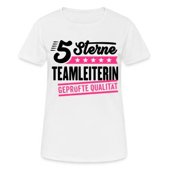 5Sterne Teamleiterin - Frauen T-Shirt atmungsaktiv - Weiß - Vorne - AI Model Female 172 dark (172cm)