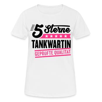 5Sterne Tankwartin - Frauen T-Shirt atmungsaktiv - Weiß - Vorne - AI Model Female 172 dark (172cm)