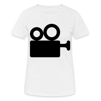Kamera Kino - Frauen T-Shirt atmungsaktiv - Weiß - Vorne - AI Model Female 172 dark (172cm)