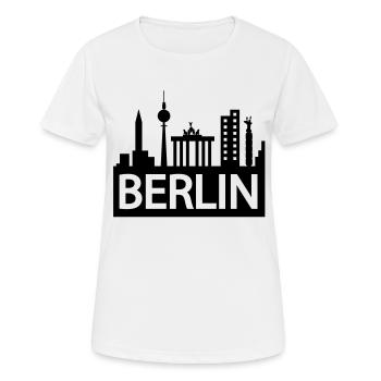 berlin horizon - T-shirt respirant Femme - blanc - Devant - AI Model Female 172 dark (172cm)