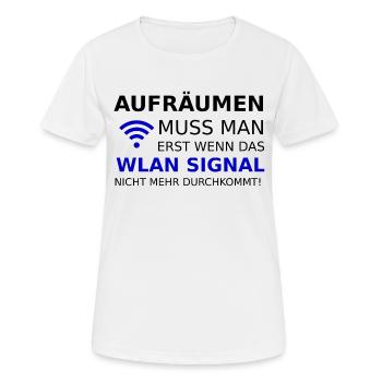 Ne nettoyez pas tant que le signal WI-FI devient faible - T-shirt respirant Femme - blanc - Devant - AI Model Female 172 dark (172cm)