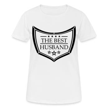 logo bouclier text the best world le meilleur monde eh - T-shirt respirant Femme - blanc - Devant - AI Model Female 172 dark (172cm)
