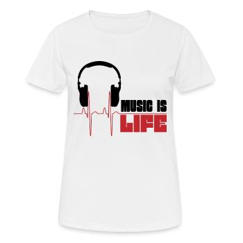 Music is life - Frauen T-Shirt atmungsaktiv - Weiß - Vorne - AI Model Female 172 dark (172cm)