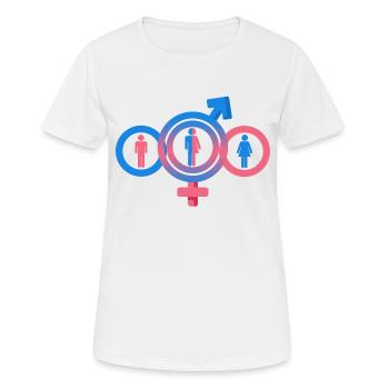 Divers le nouveau sexe, Gender Equal, Neutre - T-shirt respirant Femme - blanc - Devant - AI Model Female 172 dark (172cm)