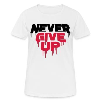 rot graffiti tropfen spray durchhalten cool never - Frauen T-Shirt atmungsaktiv - Weiß - Vorne - AI Model Female 172 dark (172cm)