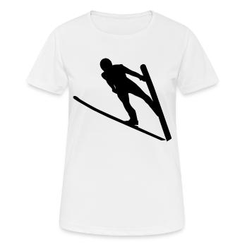 Skispringer Figure Saut à ski Articles de fan hiver - T-shirt respirant Femme - blanc - Devant - AI Model Female 172 dark (172cm)