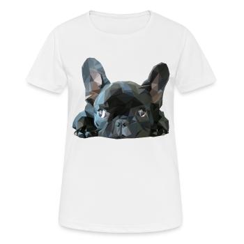 Idée de cadeau de bouledogue français Low Poly - T-shirt respirant Femme - blanc - Devant - AI Model Female 172 dark (172cm)