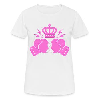 Brustkrebs Kampf - Frauen T-Shirt atmungsaktiv - Weiß - Vorne - AI Model Female 172 dark (172cm)