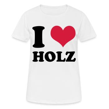 J'aime le bois - T-shirt respirant Femme - blanc - Devant - AI Model Female 172 dark (172cm)