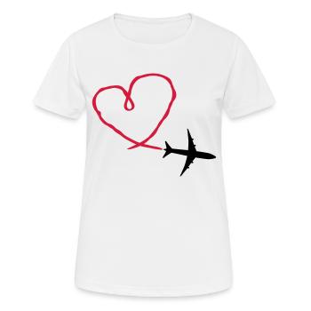 Plane Heart - T-shirt respirant Femme - blanc - Devant - AI Model Female 172 dark (172cm)